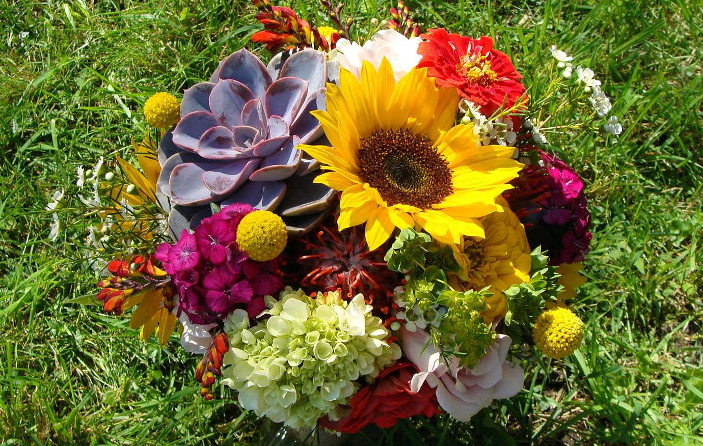bouquet with sunflower